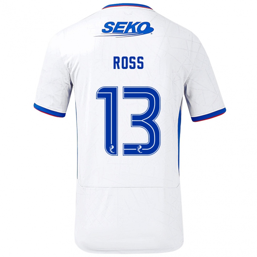 Kinderen Jane Ross #13 Wit Blauw Uitshirt Uittenue 2024/25 T-Shirt