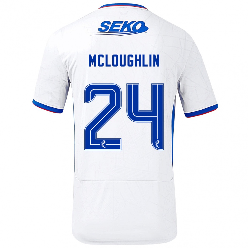 Kinderen Olivia Mcloughlin #24 Wit Blauw Uitshirt Uittenue 2024/25 T-Shirt