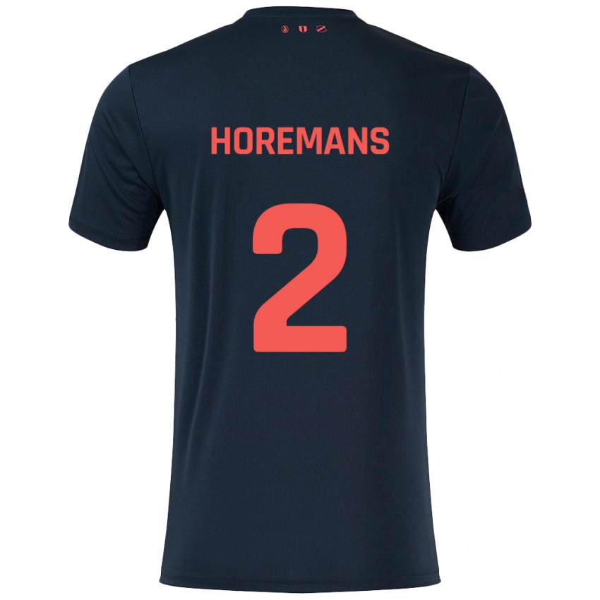 Kinderen Siebe Horemans #2 Zwart Rood Uitshirt Uittenue 2024/25 T-Shirt