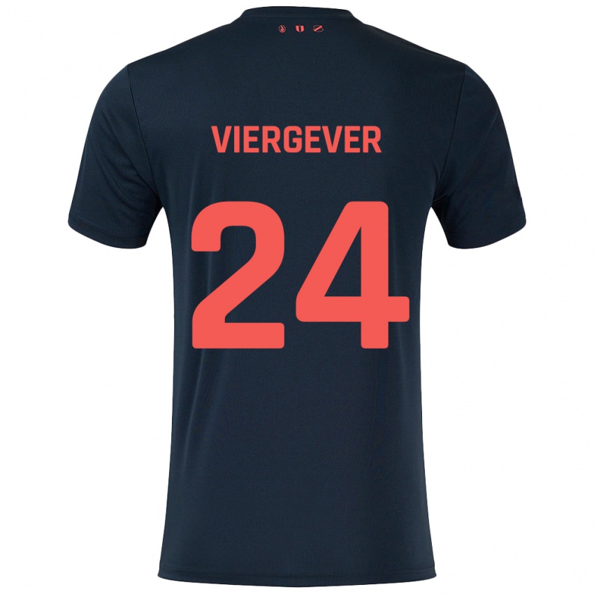 Kinderen Nick Viergever #24 Zwart Rood Uitshirt Uittenue 2024/25 T-Shirt