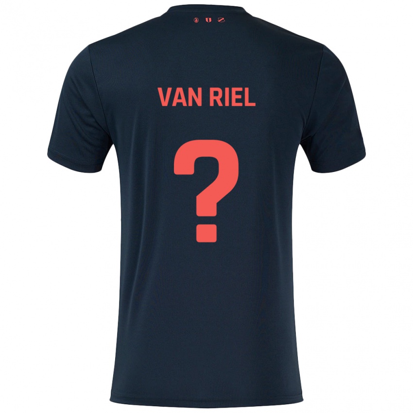 Kinderen Jesper Van Riel #0 Zwart Rood Uitshirt Uittenue 2024/25 T-Shirt