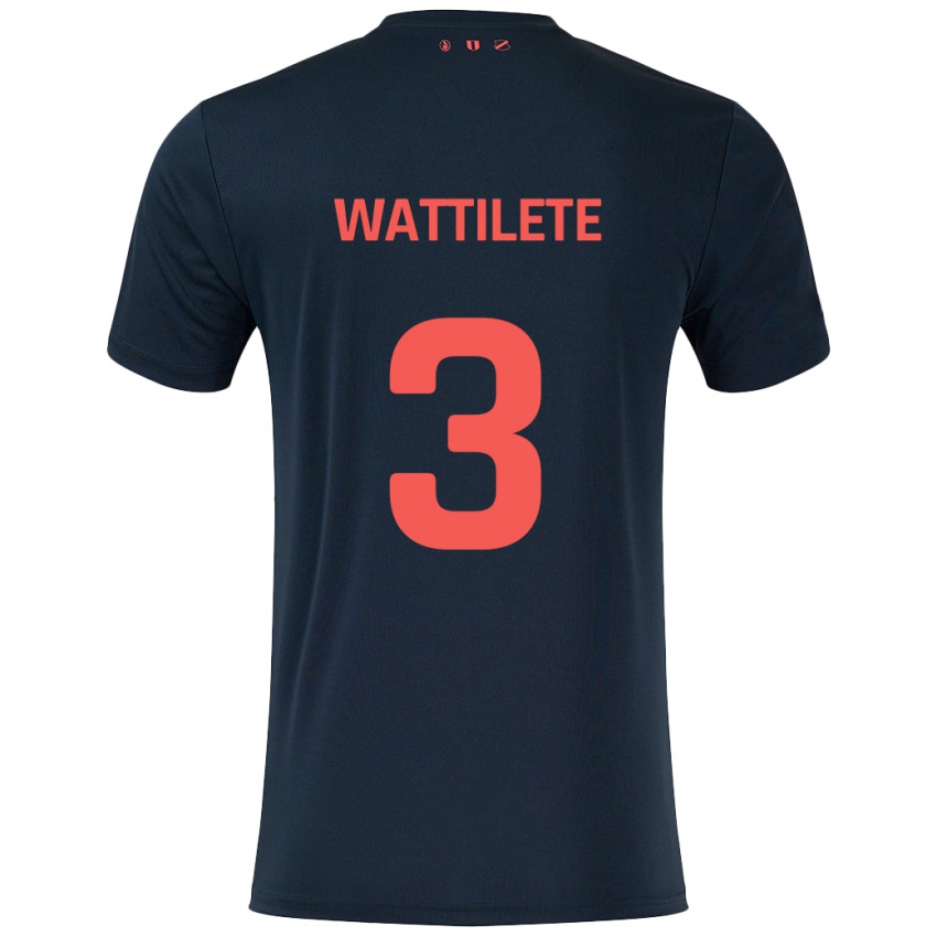 Kinderen Julia Wattilete #3 Zwart Rood Uitshirt Uittenue 2024/25 T-Shirt