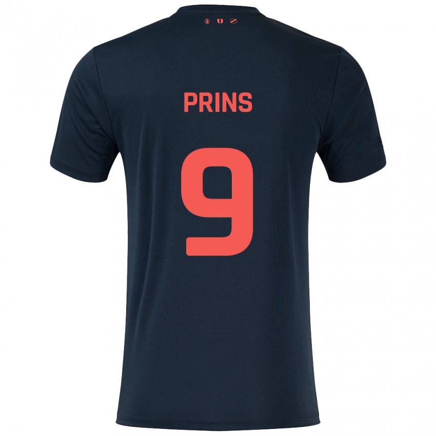 Kinderen Femke Prins #9 Zwart Rood Uitshirt Uittenue 2024/25 T-Shirt