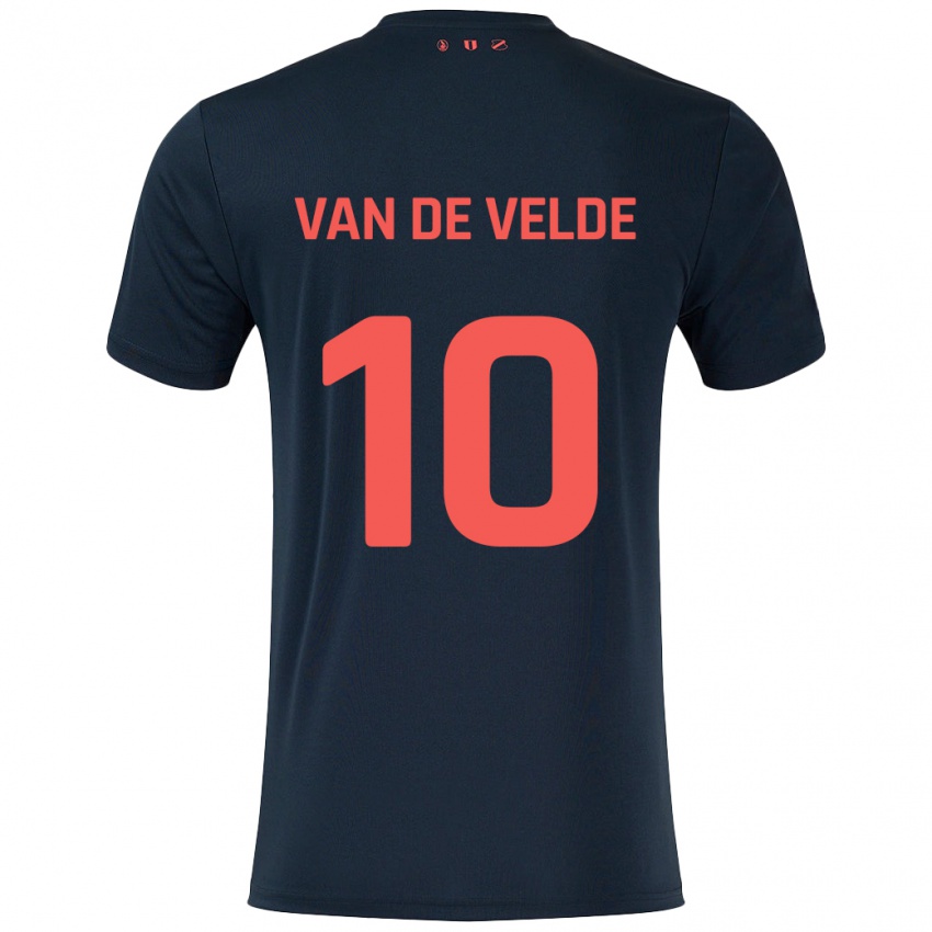 Kinderen Senne Van De Velde #10 Zwart Rood Uitshirt Uittenue 2024/25 T-Shirt