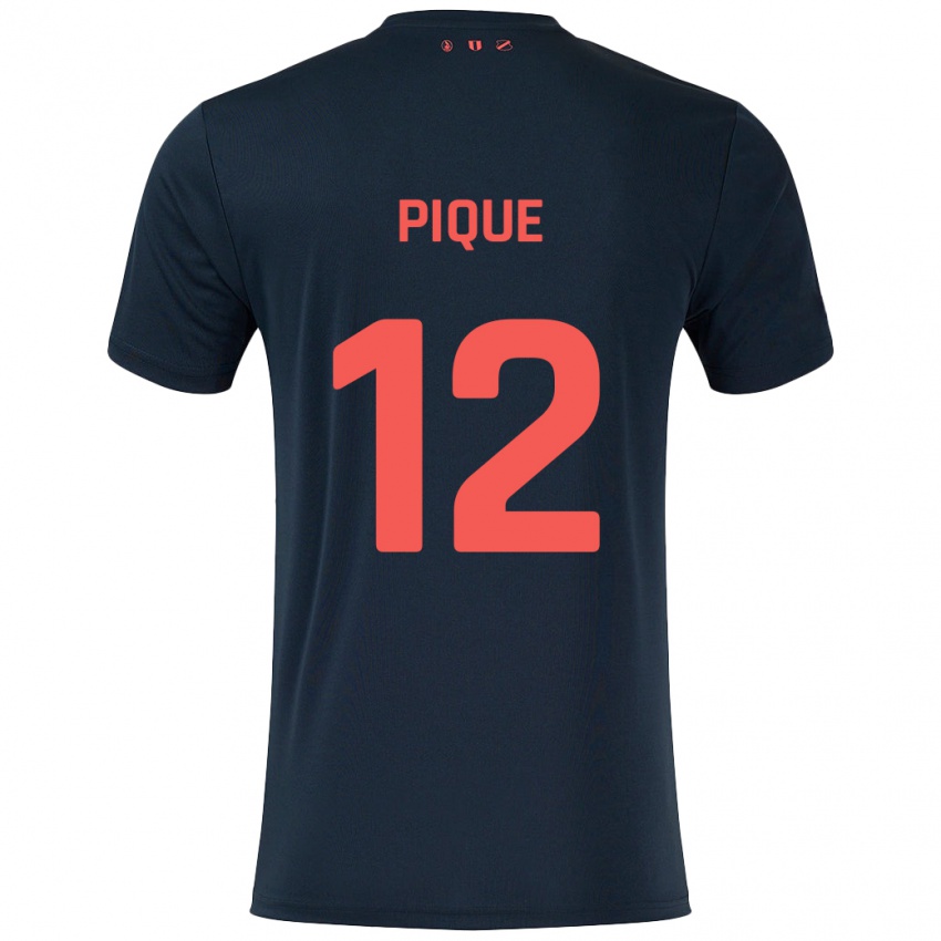 Kinderen Naomi Piqué #12 Zwart Rood Uitshirt Uittenue 2024/25 T-Shirt