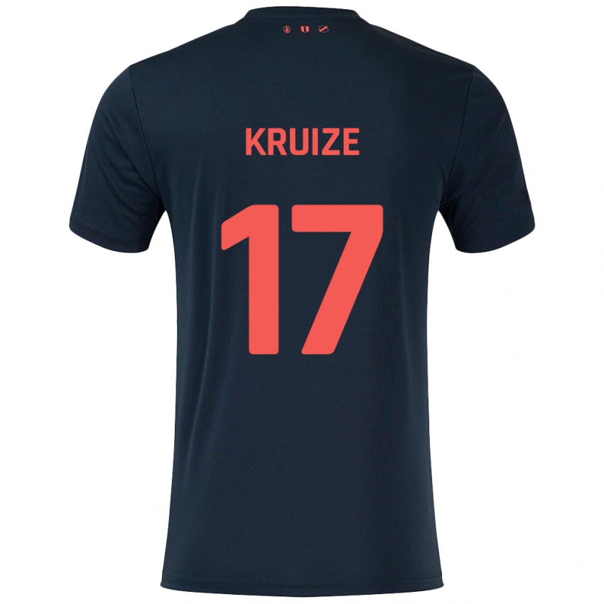 Kinderen Elisha Kruize #17 Zwart Rood Uitshirt Uittenue 2024/25 T-Shirt