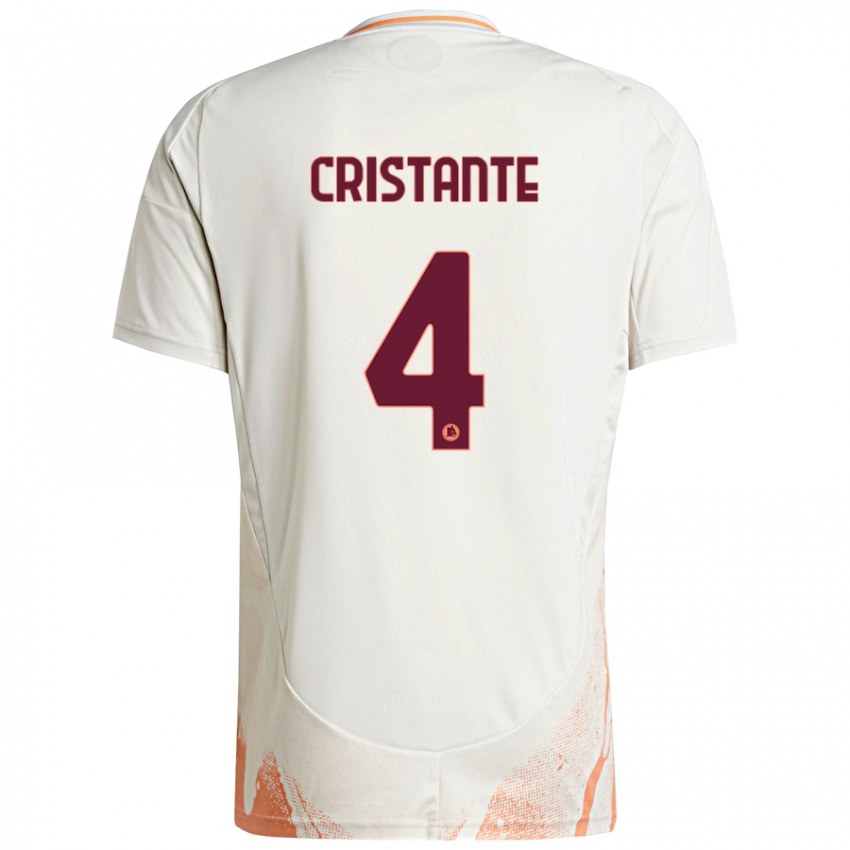 Kinderen Bryan Cristante #4 Crème Wit Oranje Uitshirt Uittenue 2024/25 T-Shirt