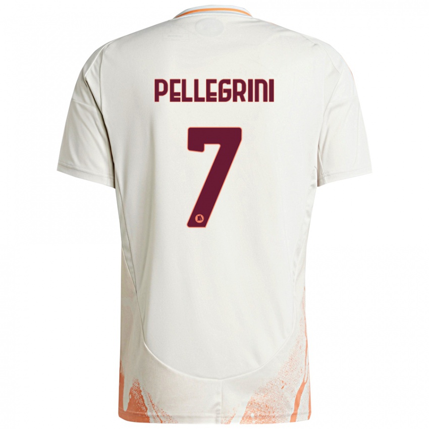 Kinderen Lorenzo Pellegrini #7 Crème Wit Oranje Uitshirt Uittenue 2024/25 T-Shirt