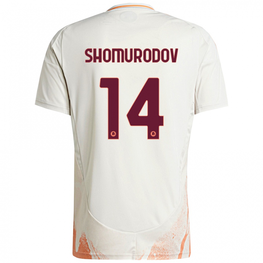 Kinderen Eldor Shomurodov #14 Crème Wit Oranje Uitshirt Uittenue 2024/25 T-Shirt