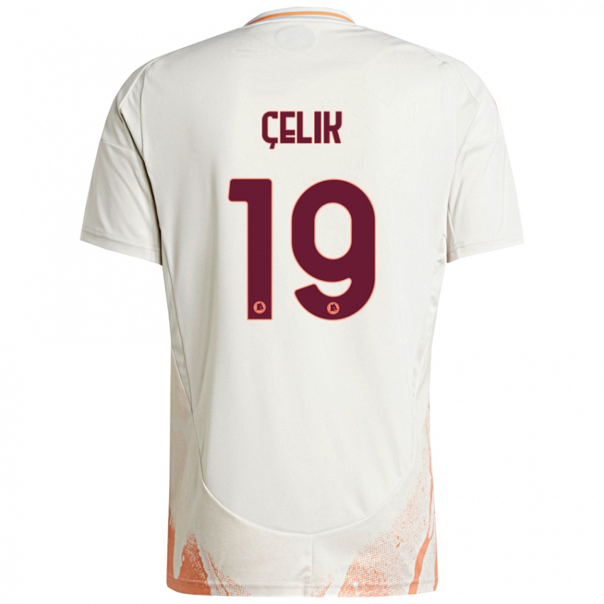 Kinderen Zeki Celik #19 Crème Wit Oranje Uitshirt Uittenue 2024/25 T-Shirt