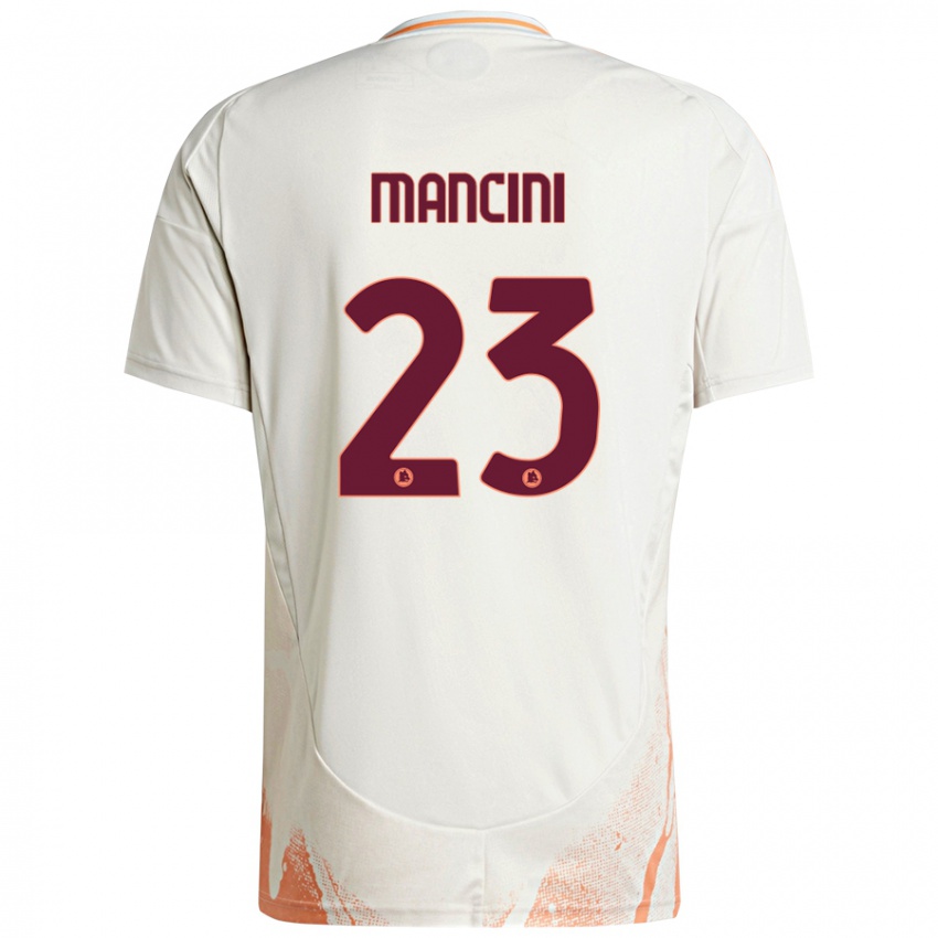 Kinderen Gianluca Mancini #23 Crème Wit Oranje Uitshirt Uittenue 2024/25 T-Shirt