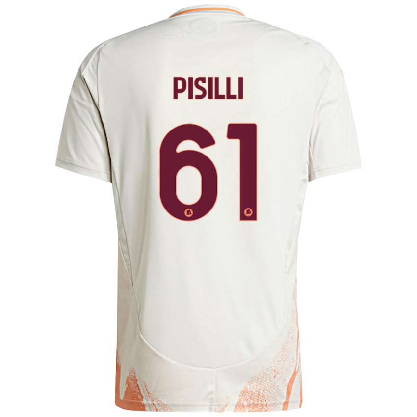 Kinderen Niccolo Pisilli #61 Crème Wit Oranje Uitshirt Uittenue 2024/25 T-Shirt