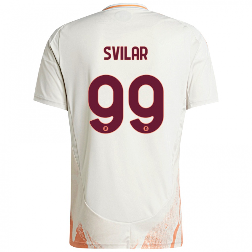 Kinderen Mile Svilar #99 Crème Wit Oranje Uitshirt Uittenue 2024/25 T-Shirt