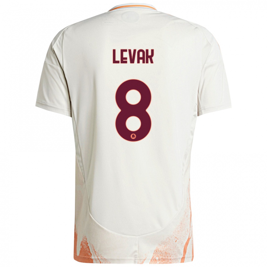 Kinderen Sergej Levak #8 Crème Wit Oranje Uitshirt Uittenue 2024/25 T-Shirt