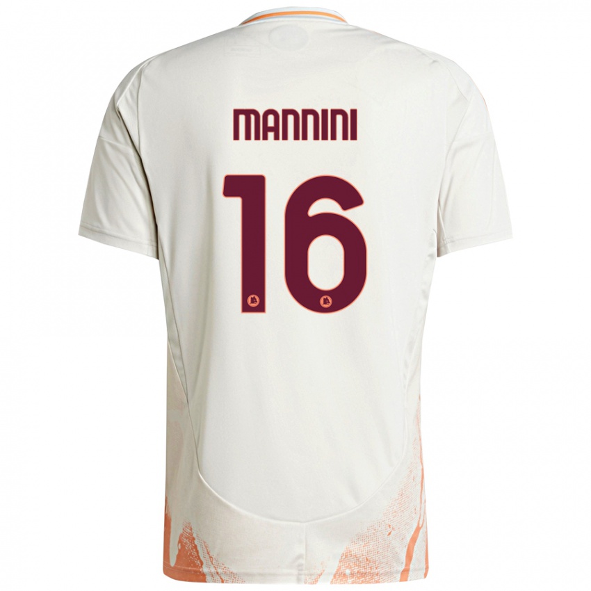 Kinderen Mattia Mannini #16 Crème Wit Oranje Uitshirt Uittenue 2024/25 T-Shirt