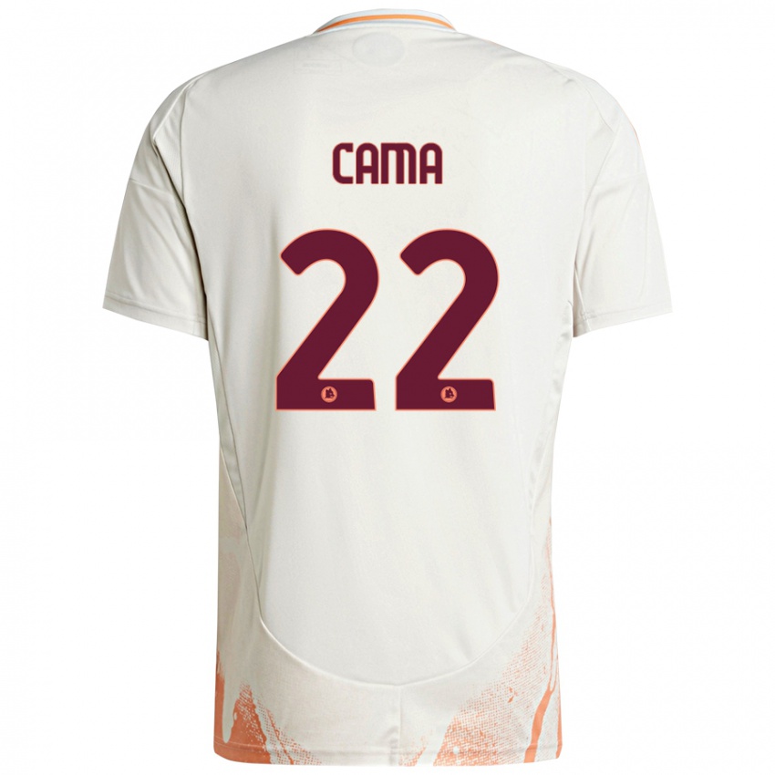 Kinderen Cristian Cama #22 Crème Wit Oranje Uitshirt Uittenue 2024/25 T-Shirt