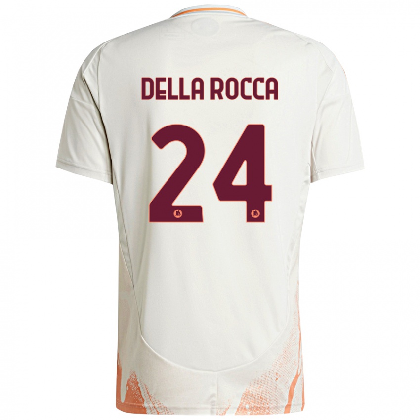 Kinderen Mattia Della Rocca #24 Crème Wit Oranje Uitshirt Uittenue 2024/25 T-Shirt