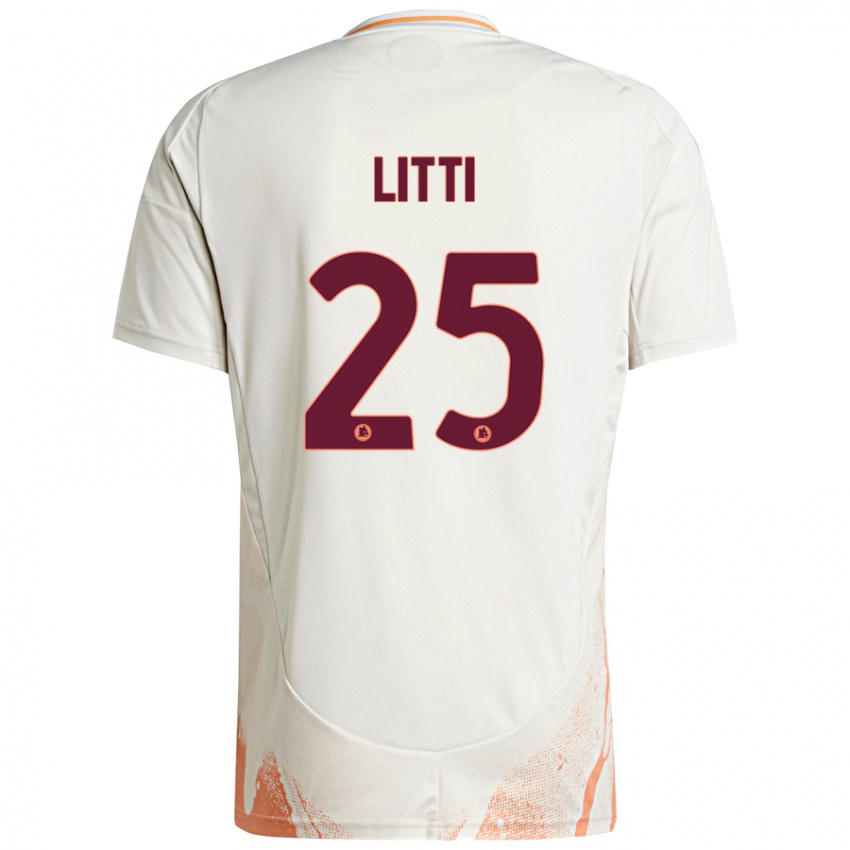 Kinderen Marco Litti #25 Crème Wit Oranje Uitshirt Uittenue 2024/25 T-Shirt