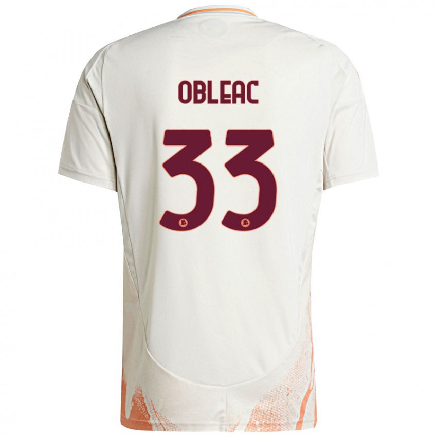 Kinderen Matteo Obleac #33 Crème Wit Oranje Uitshirt Uittenue 2024/25 T-Shirt