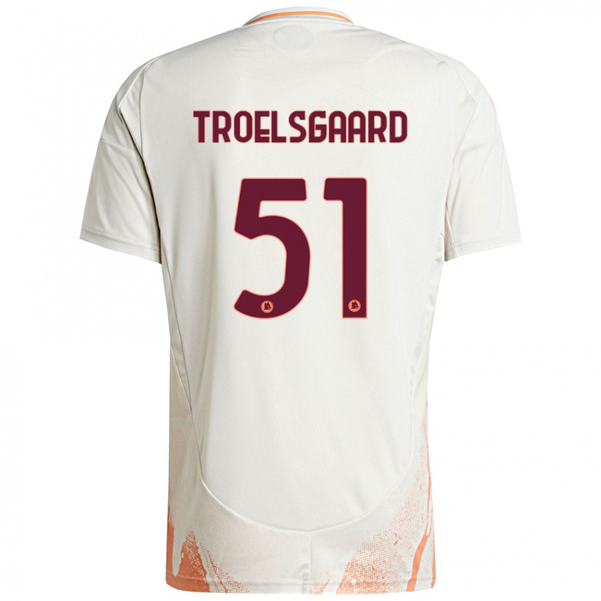 Kinderen Sanne Troelsgaard #51 Crème Wit Oranje Uitshirt Uittenue 2024/25 T-Shirt