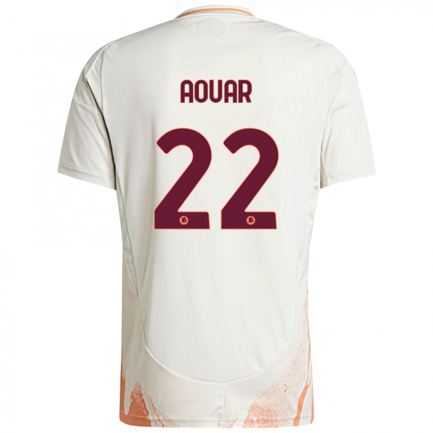 Kinderen Houssem Aouar #22 Crème Wit Oranje Uitshirt Uittenue 2024/25 T-Shirt