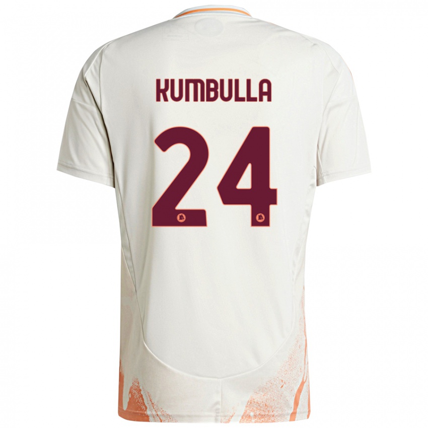 Kinderen Marash Kumbulla #24 Crème Wit Oranje Uitshirt Uittenue 2024/25 T-Shirt