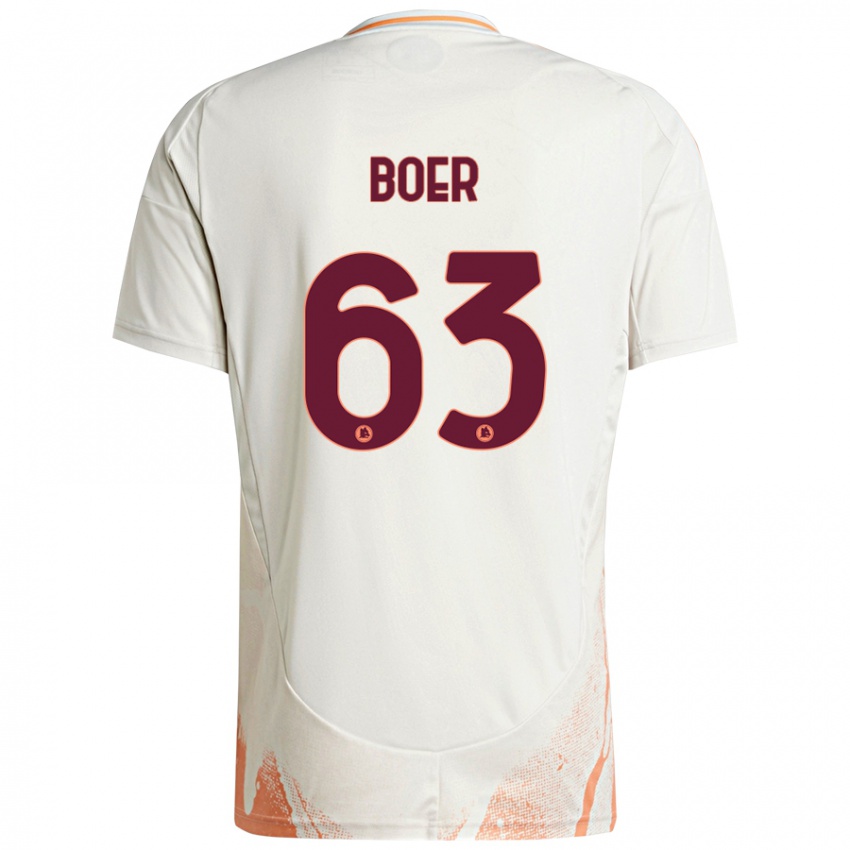 Kinderen Pietro Boer #63 Crème Wit Oranje Uitshirt Uittenue 2024/25 T-Shirt