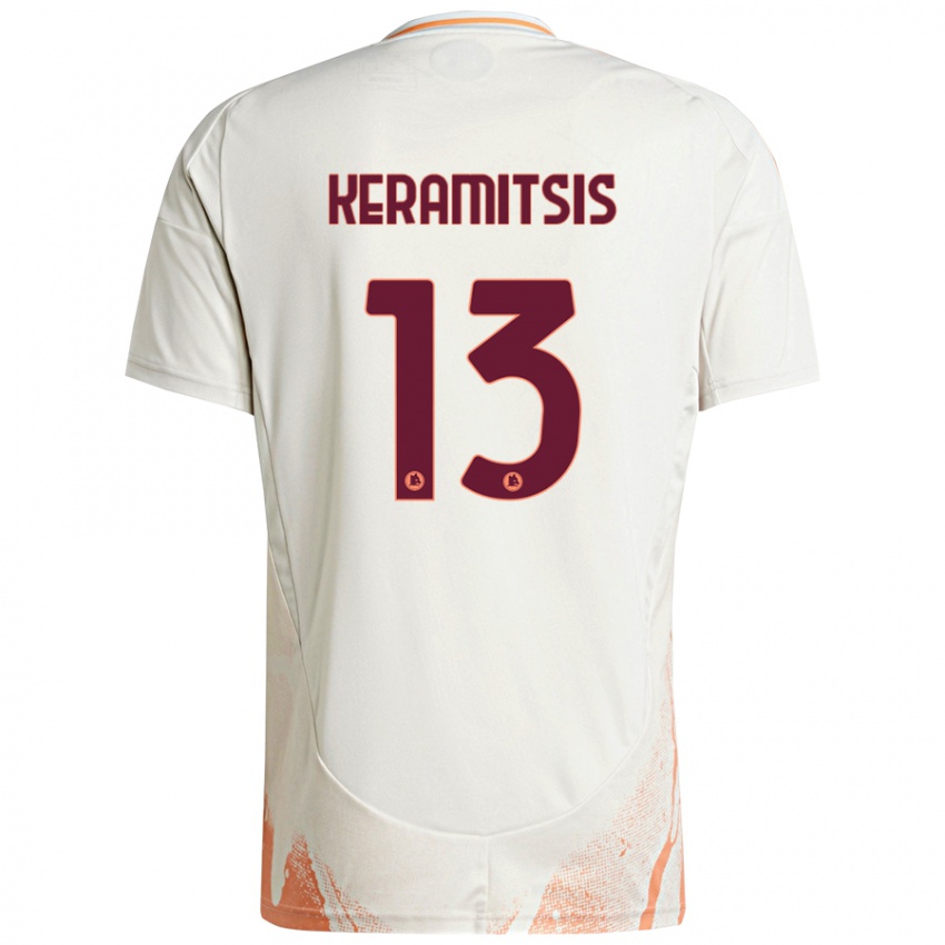 Kinderen Dimitrios Keramitsis #13 Crème Wit Oranje Uitshirt Uittenue 2024/25 T-Shirt