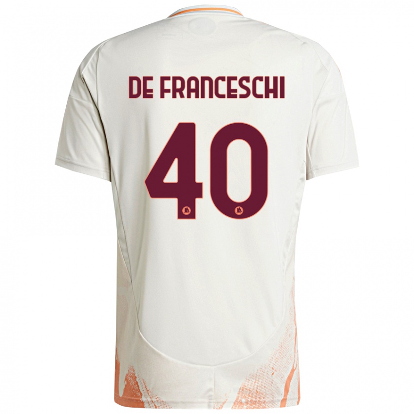 Kinderen Leonardo De Franceschi #40 Crème Wit Oranje Uitshirt Uittenue 2024/25 T-Shirt