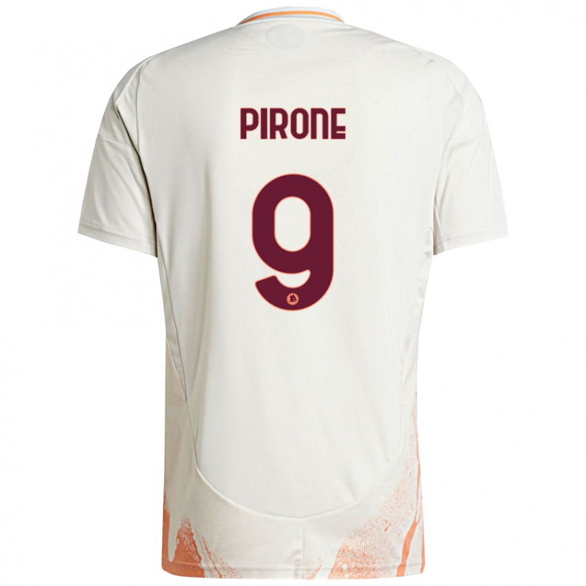 Kinderen Valeria Pirone #9 Crème Wit Oranje Uitshirt Uittenue 2024/25 T-Shirt