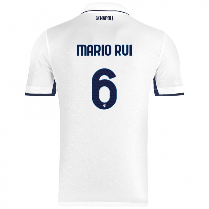 Kinderen Mario Rui #6 Wit Koningsblauw Uitshirt Uittenue 2024/25 T-Shirt