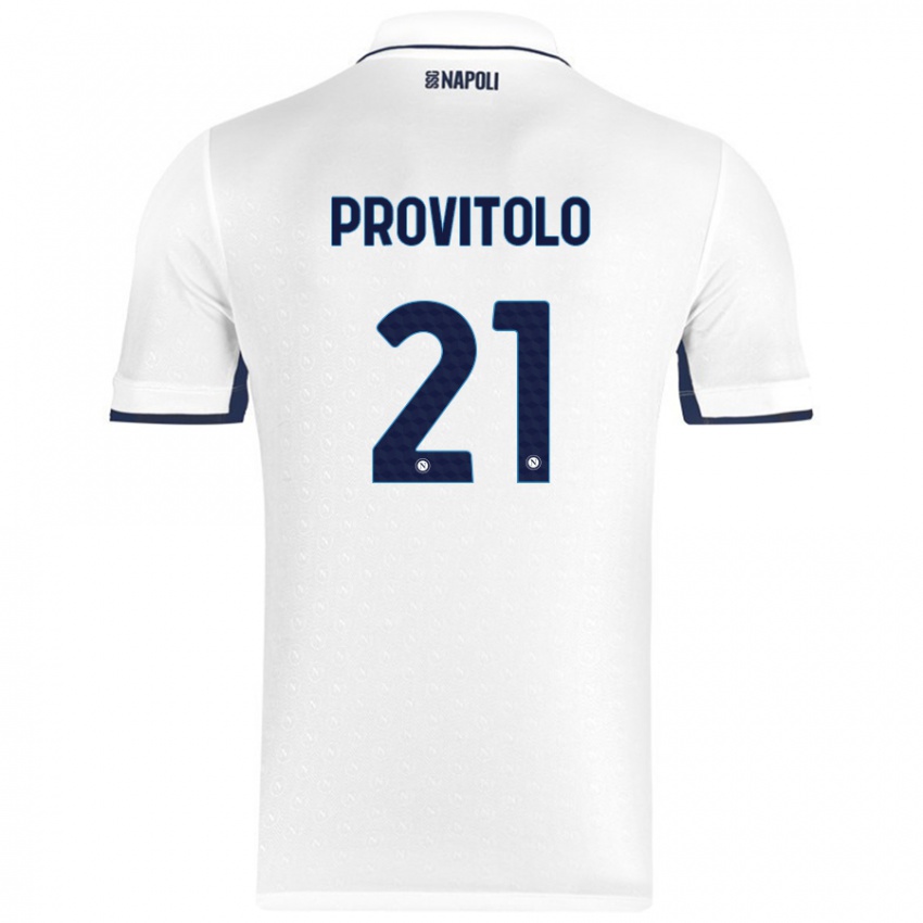 Kinderen Vincenzo Provitolo #21 Wit Koningsblauw Uitshirt Uittenue 2024/25 T-Shirt