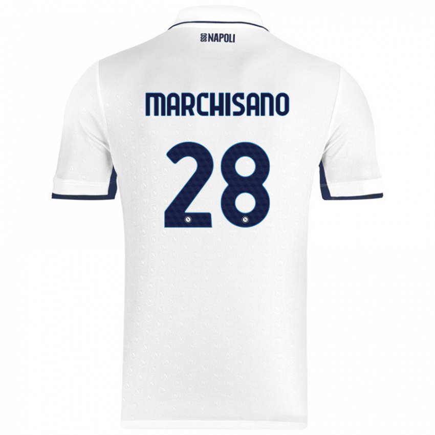 Kinderen Matteo Marchisano #28 Wit Koningsblauw Uitshirt Uittenue 2024/25 T-Shirt