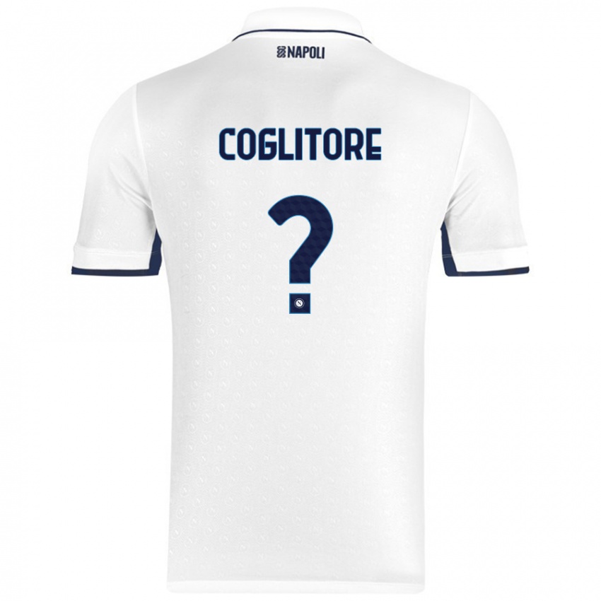 Kinderen Matteo Coglitore #0 Wit Koningsblauw Uitshirt Uittenue 2024/25 T-Shirt