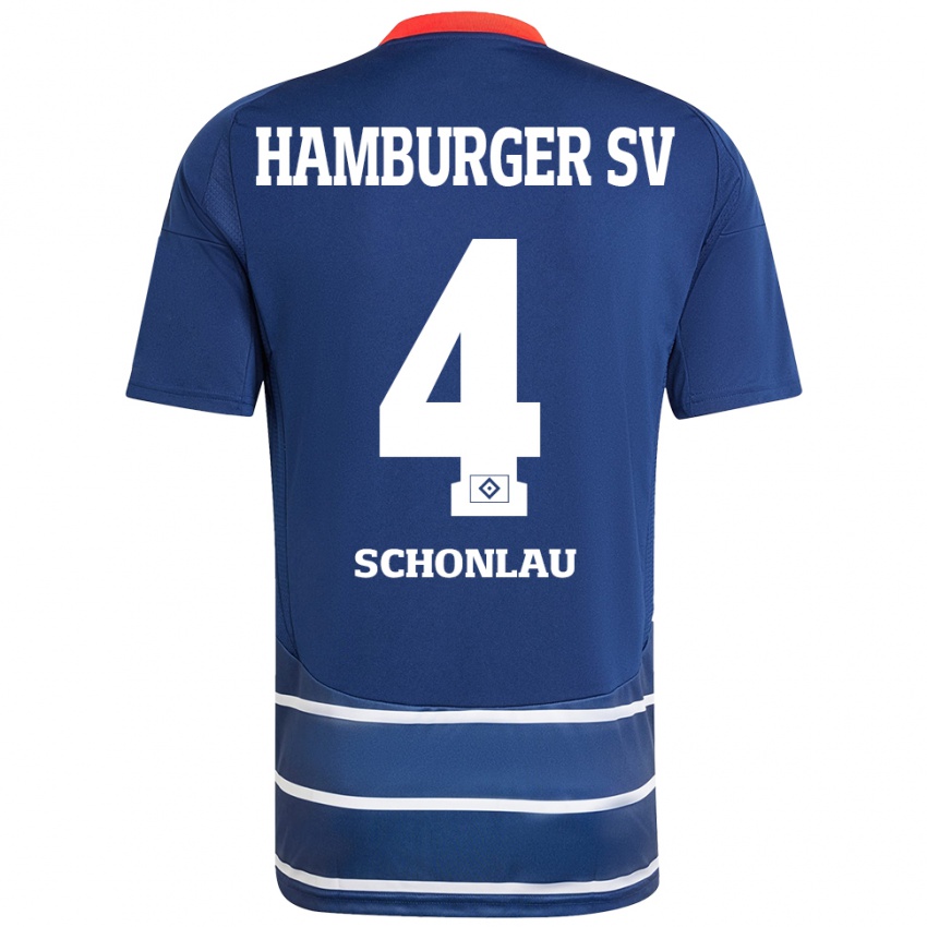 Kinderen Sebastian Schonlau #4 Donkerblauw Uitshirt Uittenue 2024/25 T-Shirt