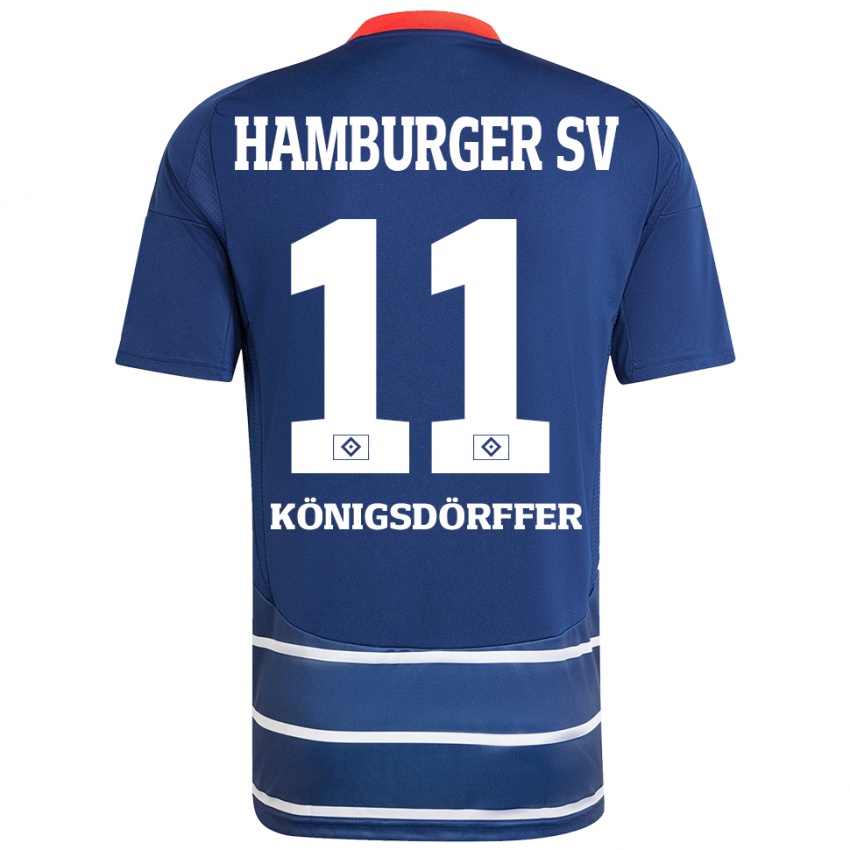 Kinderen Ransford Königsdörffer #11 Donkerblauw Uitshirt Uittenue 2024/25 T-Shirt