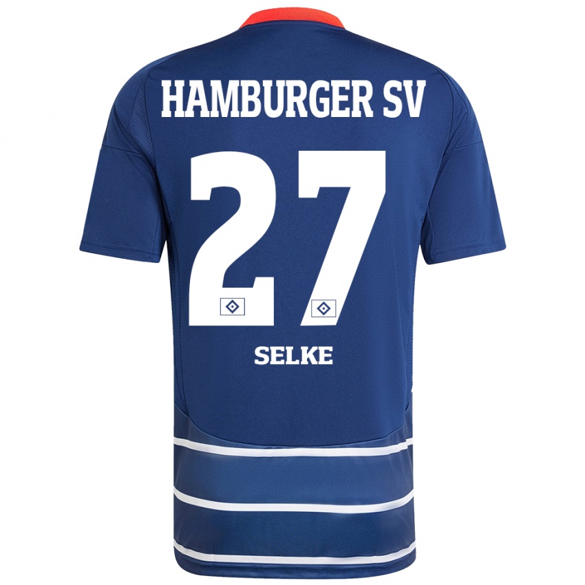 Kinderen Davie Selke #27 Donkerblauw Uitshirt Uittenue 2024/25 T-Shirt