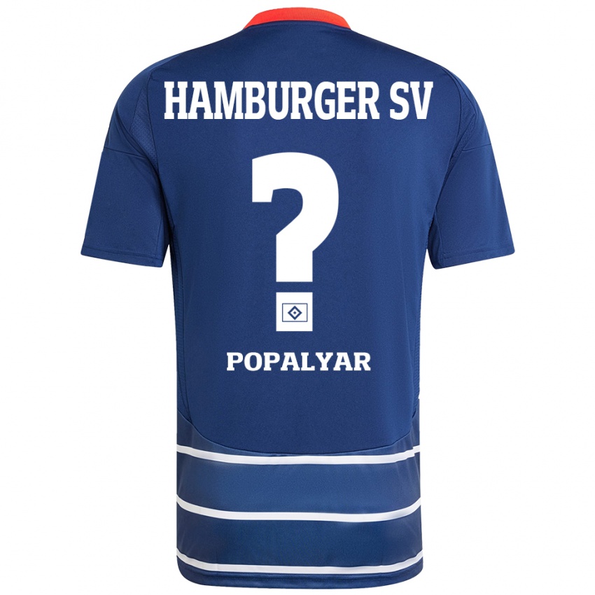 Kinderen Omer Popalyar #0 Donkerblauw Uitshirt Uittenue 2024/25 T-Shirt