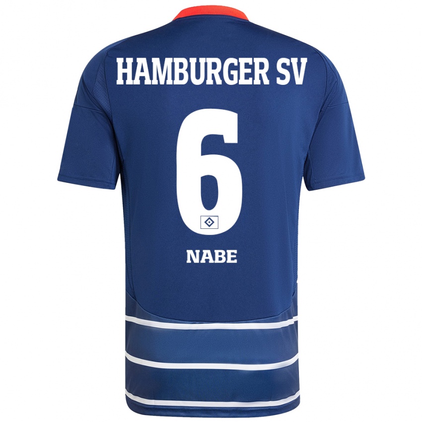 Kinderen Jamal Nabe #6 Donkerblauw Uitshirt Uittenue 2024/25 T-Shirt