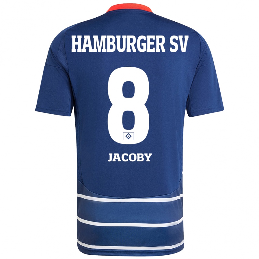 Kinderen Leandro Jacoby #8 Donkerblauw Uitshirt Uittenue 2024/25 T-Shirt