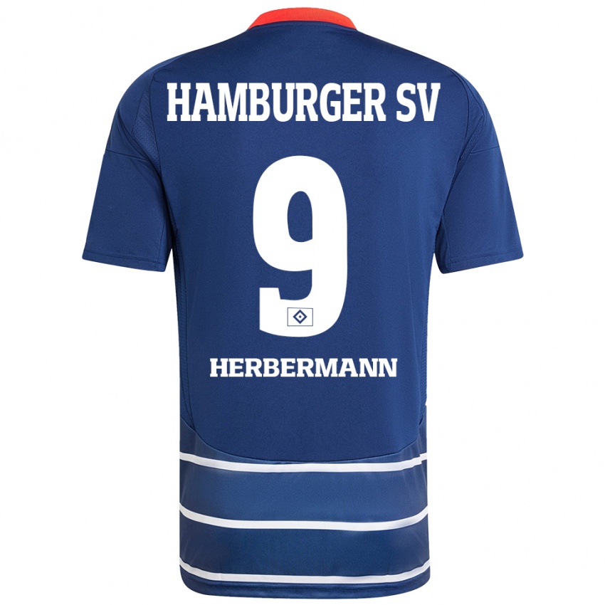 Kinderen Kevin Herbermann #9 Donkerblauw Uitshirt Uittenue 2024/25 T-Shirt