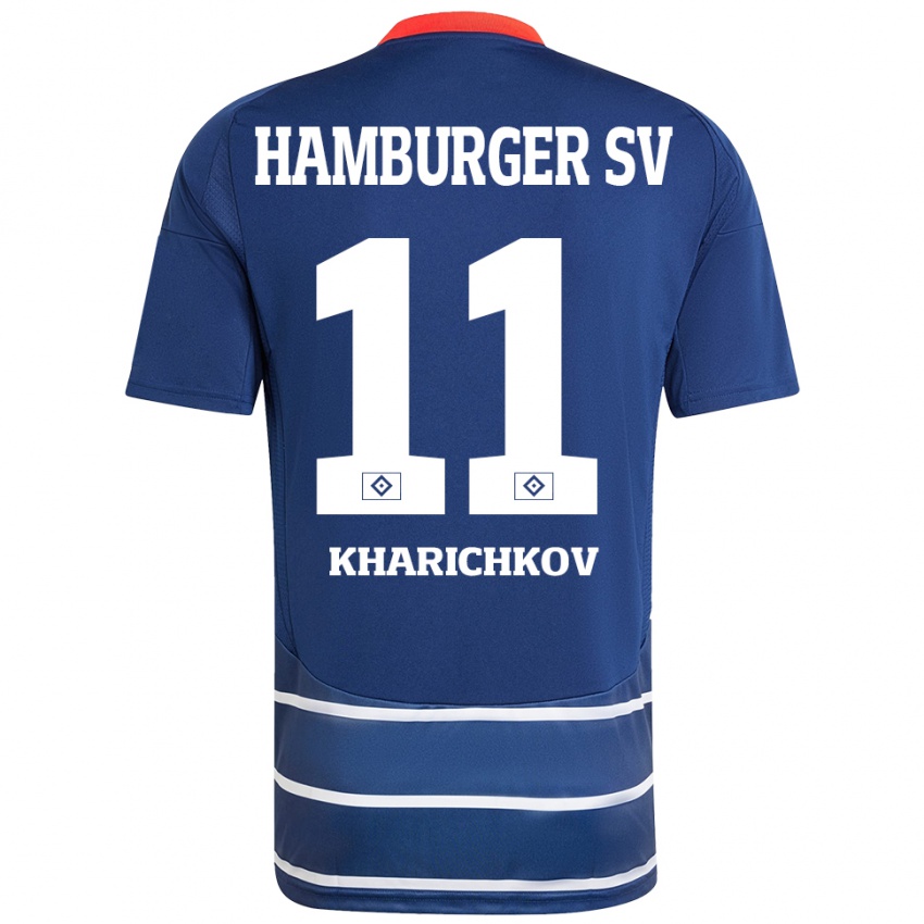 Kinderen Valentyn Kharichkov #11 Donkerblauw Uitshirt Uittenue 2024/25 T-Shirt