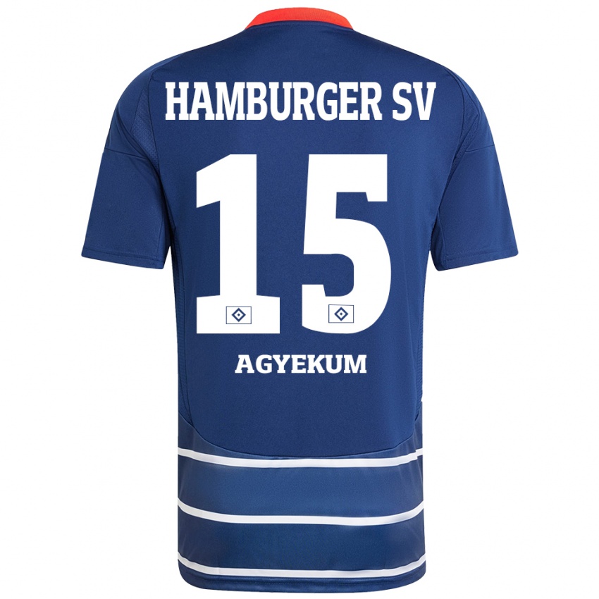 Kinderen Joel Agyekum #15 Donkerblauw Uitshirt Uittenue 2024/25 T-Shirt