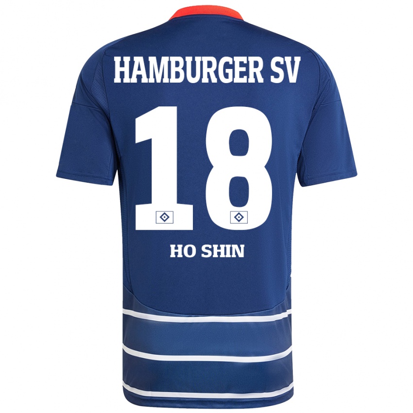 Kinderen Jae Ho Shin #18 Donkerblauw Uitshirt Uittenue 2024/25 T-Shirt