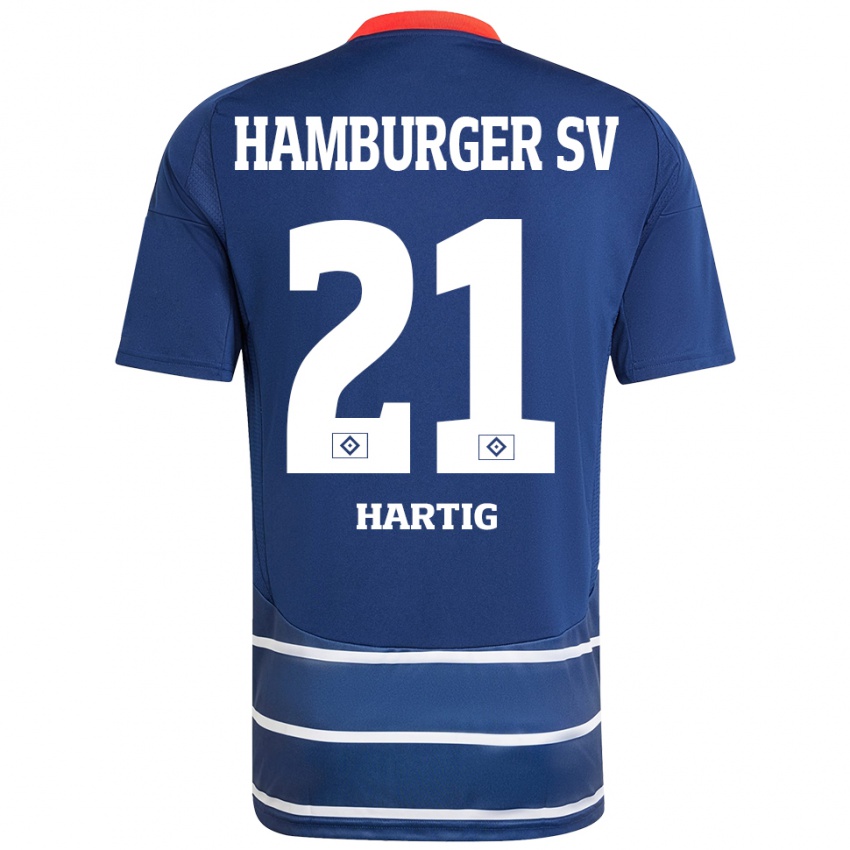 Kinderen Jonas-Finn Hartig #21 Donkerblauw Uitshirt Uittenue 2024/25 T-Shirt