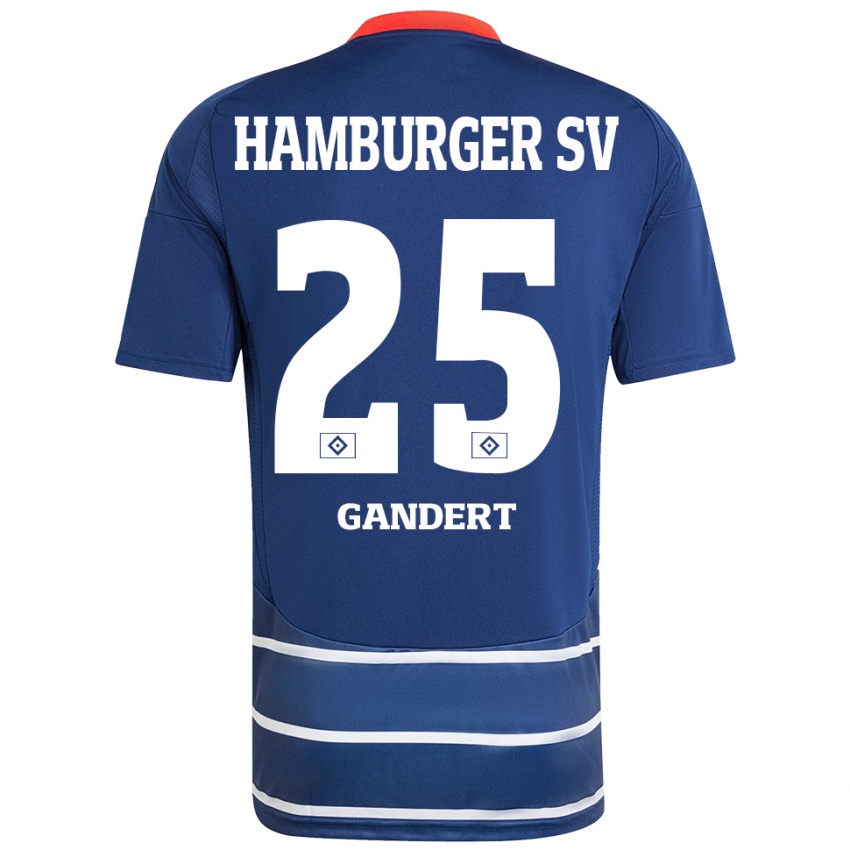 Kinderen Jeremy Gandert #25 Donkerblauw Uitshirt Uittenue 2024/25 T-Shirt