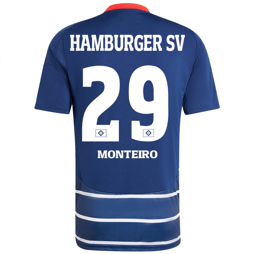 Kinderen Alfa Monteiro #29 Donkerblauw Uitshirt Uittenue 2024/25 T-Shirt