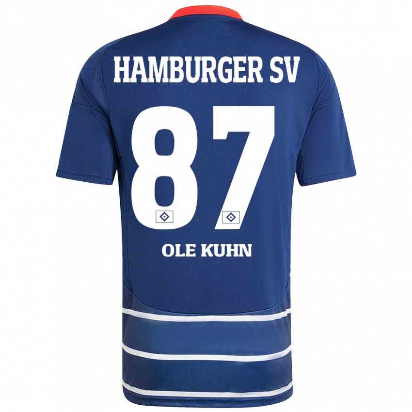 Kinderen Niklas Ole Kühn #87 Donkerblauw Uitshirt Uittenue 2024/25 T-Shirt