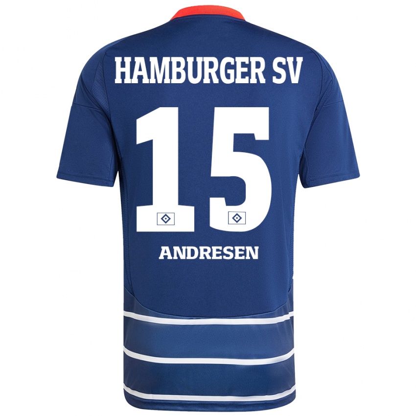 Kinderen Bent Andresen #15 Donkerblauw Uitshirt Uittenue 2024/25 T-Shirt