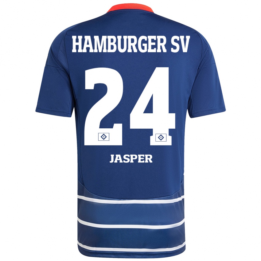 Kinderen Jan-Lukas Jasper #24 Donkerblauw Uitshirt Uittenue 2024/25 T-Shirt